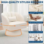 Acekool 360 Swivel Barrel Chair - Plush Teddy Velvet Lounge Chair