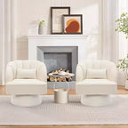 Acekool 360 Swivel Barrel Chair - Plush Teddy Velvet Lounge Chair