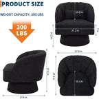 Acekool 360 Swivel Barrel Chair - Plush Teddy Velvet Lounge Chair