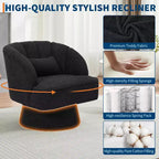 Acekool 360 Swivel Barrel Chair - Plush Teddy Velvet Lounge Chair