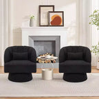 Acekool 360 Swivel Barrel Chair - Plush Teddy Velvet Lounge Chair