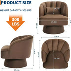 Acekool 360 Swivel Barrel Chair - Plush Teddy Velvet Lounge Chair