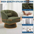 Acekool 360 Swivel Barrel Chair - Plush Teddy Velvet Lounge Chair