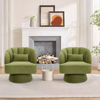 Acekool 360 Swivel Barrel Chair - Plush Teddy Velvet Lounge Chair