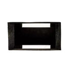 Storied Home Round Mindi Wood Stool with Textured Surface, Black