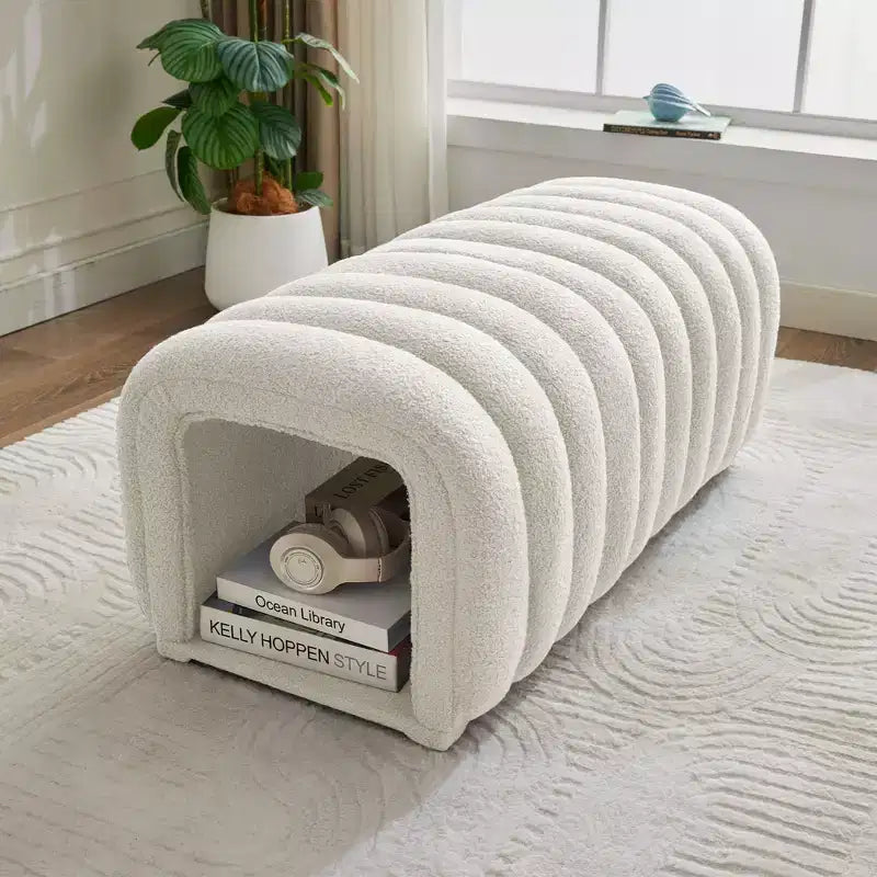 Hyleory Sgabello Poggiapiedi Facile da Collegare, Adatto agli Animali Domestici - Panca da Letto 2-in-1 e Tunnel Gioco con 2 Cuscinetti Rimovibili