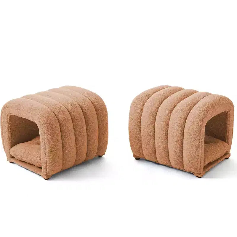 Hyleory Sgabello Poggiapiedi Facile da Collegare, Adatto agli Animali Domestici - Panca da Letto 2-in-1 e Tunnel Gioco con 2 Cuscinetti Rimovibili