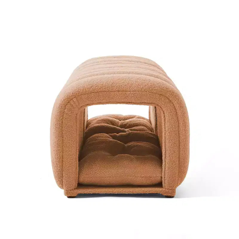 Hyleory Sgabello Poggiapiedi Facile da Collegare, Adatto agli Animali Domestici - Panca da Letto 2-in-1 e Tunnel Gioco con 2 Cuscinetti Rimovibili