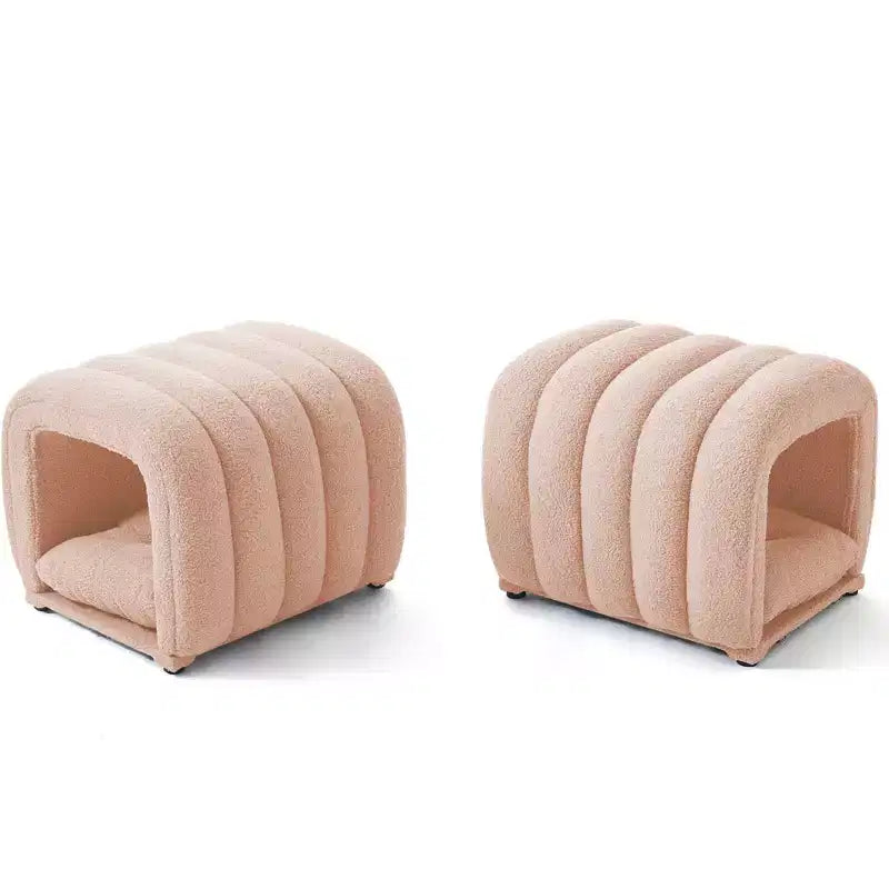 Hyleory Sgabello Poggiapiedi Facile da Collegare, Adatto agli Animali Domestici - Panca da Letto 2-in-1 e Tunnel Gioco con 2 Cuscinetti Rimovibili