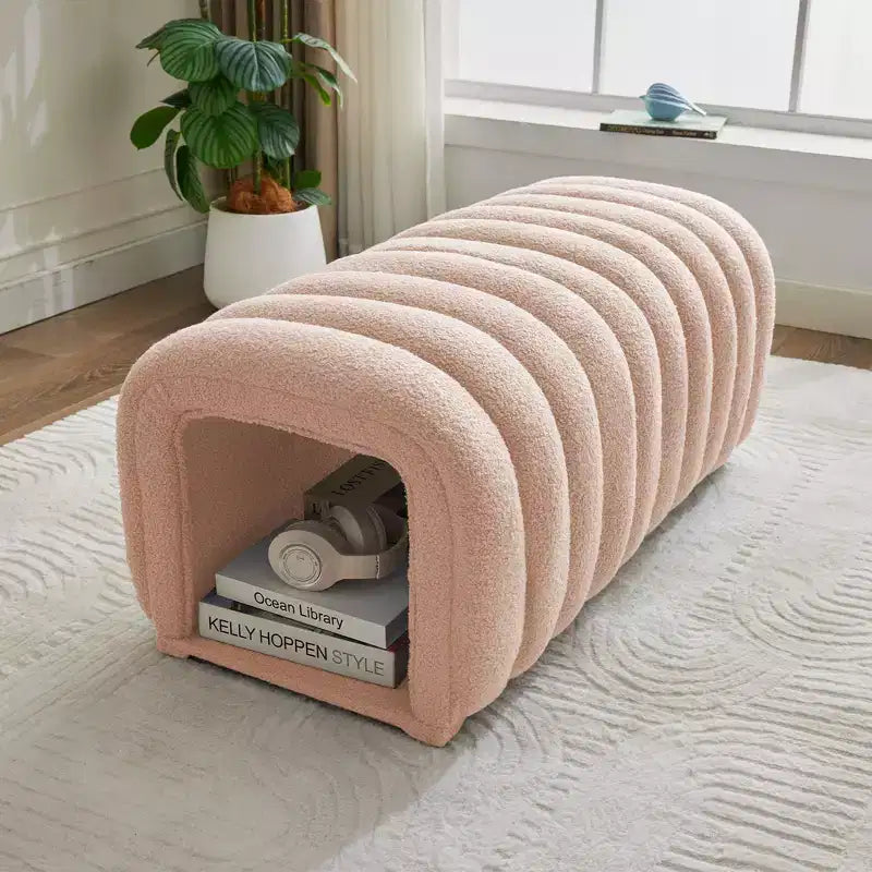 Hyleory Sgabello Poggiapiedi Facile da Collegare, Adatto agli Animali Domestici - Panca da Letto 2-in-1 e Tunnel Gioco con 2 Cuscinetti Rimovibili