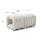 Hyleory Sgabello Poggiapiedi Facile da Collegare, Adatto agli Animali Domestici - Panca da Letto 2-in-1 e Tunnel Gioco con 2 Cuscinetti Rimovibili