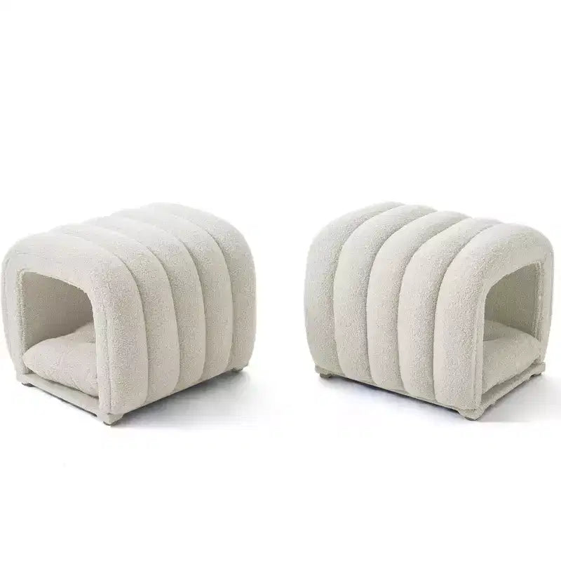 Hyleory Sgabello Poggiapiedi Facile da Collegare, Adatto agli Animali Domestici - Panca da Letto 2-in-1 e Tunnel Gioco con 2 Cuscinetti Rimovibili
