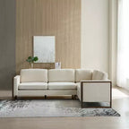 Christopher Knight Home Iansan 104'' 5-Seater Modern Rubberwood Upholstered L-Shaped Sectional Sofa