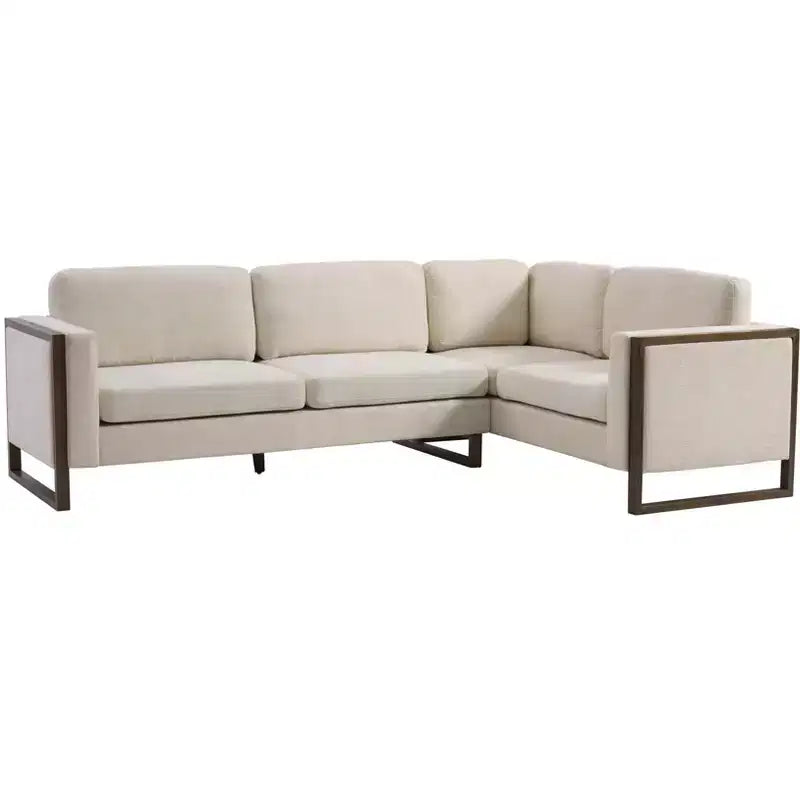 Christopher Knight Home Iansan 104'' 5-Seater Modern Rubberwood Upholstered L-Shaped Sectional Sofa