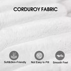 157.6 White Corduroy Fabric DIY Combination U Shape Cloud Sofa Deep Seat Couches with 2 Ottomans Double-layer design Removable Cushion No Assembly