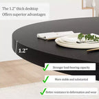 Acekool 47-Inch Round Dining Table, Seats 4, Wood Top with Pedestal Cross Base, Space-Saving Kitchen & Dining Room Table, Farmhouse Style