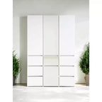 HomeStock 70,9 pollici H x 17,72 pollici L Sistema di armadi in composito di legno bianco per archiviazione universale con contenitori