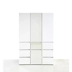 HomeStock 70,9 pollici H x 17,72 pollici L Sistema di armadi in composito di legno bianco per archiviazione universale con contenitori