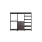 HomeStock 77,7 pollici H x 96 pollici L Sistema di armadio in composito di legno nero per contenimento universale con contenitori