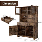 Freestanding Kitchen Pantry Cabinet with Drawers and Hutch, Adjustable Shelves and Microwave Stand, 63-Inch Tall Storage Unit for Dining Rooms