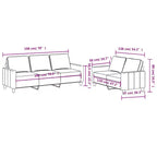 vidaXL Sofa Set Black Polyester, Metal, Textilene, Plywood