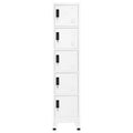 vidaXL White Steel Locker Cabinet - Ample Storage Space, Air Vents, Lockable Doors, Name Tag Holders, Easy Assembly