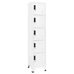 vidaXL White Steel Locker Cabinet - Ample Storage Space, Air Vents, Lockable Doors, Name Tag Holders, Easy Assembly