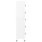 vidaXL White Steel Locker Cabinet - Ample Storage Space, Air Vents, Lockable Doors, Name Tag Holders, Easy Assembly