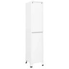 vidaXL White Steel Locker Cabinet - Ample Storage Space, Air Vents, Lockable Doors, Name Tag Holders, Easy Assembly