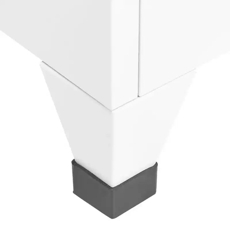 vidaXL White Steel Locker Cabinet - Ample Storage Space, Air Vents, Lockable Doors, Name Tag Holders, Easy Assembly