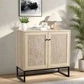 Boho Rattan Sideboard Buffet Cabinet with Storage, Entryway Accent Table and Kitchen Cupboard, Stylish Organizer for Living Room, Hallway