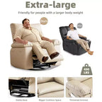 27 Oversized Recliner Chairs with Heat and Massage-360 Swivel Lazy Recliner Chair for Adults- Manual Rocking Chair with Remote Control for Living