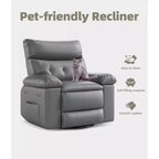 27 Oversized Recliner Chairs with Heat and Massage-360 Swivel Lazy Recliner Chair for Adults- Manual Rocking Chair with Remote Control for Living