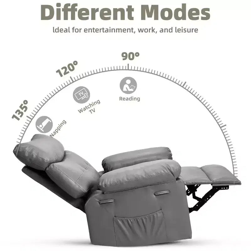 27 Oversized Recliner Chairs with Heat and Massage-360 Swivel Lazy Recliner Chair for Adults- Manual Rocking Chair with Remote Control for Living