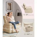 27 Oversized Recliner Chairs with Heat and Massage-360 Swivel Lazy Recliner Chair for Adults- Manual Rocking Chair with Remote Control for Living