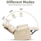 27 Oversized Recliner Chairs with Heat and Massage-360 Swivel Lazy Recliner Chair for Adults- Manual Rocking Chair with Remote Control for Living