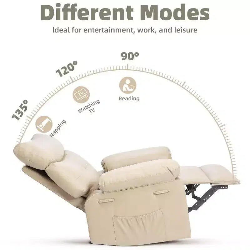 27 Oversized Recliner Chairs with Heat and Massage-360 Swivel Lazy Recliner Chair for Adults- Manual Rocking Chair with Remote Control for Living