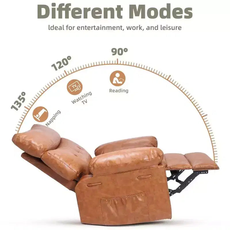 27 Oversized Recliner Chairs with Heat and Massage-360 Swivel Lazy Recliner Chair for Adults- Manual Rocking Chair with Remote Control for Living