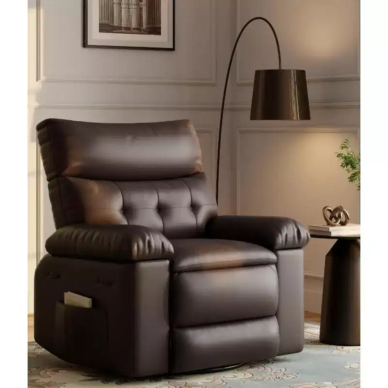27 Oversized Recliner Chairs with Heat and Massage-360 Swivel Lazy Recliner Chair for Adults- Manual Rocking Chair with Remote Control for Living