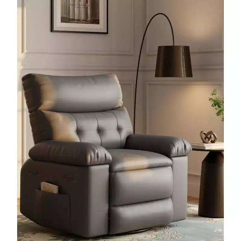 27 Oversized Recliner Chairs with Heat and Massage-360 Swivel Lazy Recliner Chair for Adults- Manual Rocking Chair with Remote Control for Living