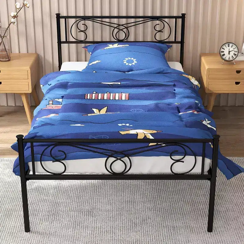 Acekool Metal Platform Bed - 12 Storage Full Size