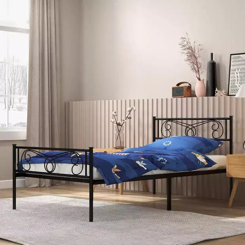 Acekool Metal Platform Bed - 12 Storage Full Size