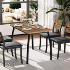5-Piece Dining Table Set for 4, Modern Kitchen Table and 4 Chairs, Space-Saving Metal Frame, for Small Apartment, Dining Room
