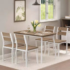 5-Piece Dining Table Set for 4, Modern Kitchen Table and 4 Chairs, Space-Saving Metal Frame, for Small Apartment, Dining Room