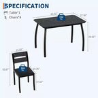 5-Piece Dining Table Set for 4, Modern Kitchen Table and 4 Chairs, Space-Saving Metal Frame, for Small Apartment, Dining Room