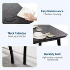 5-Piece Dining Table Set for 4, Modern Kitchen Table and 4 Chairs, Space-Saving Metal Frame, for Small Apartment, Dining Room