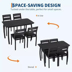 5-Piece Dining Table Set for 4, Modern Kitchen Table and 4 Chairs, Space-Saving Metal Frame, for Small Apartment, Dining Room