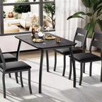 5-Piece Dining Table Set for 4, Modern Kitchen Table and 4 Chairs, Space-Saving Metal Frame, for Small Apartment, Dining Room