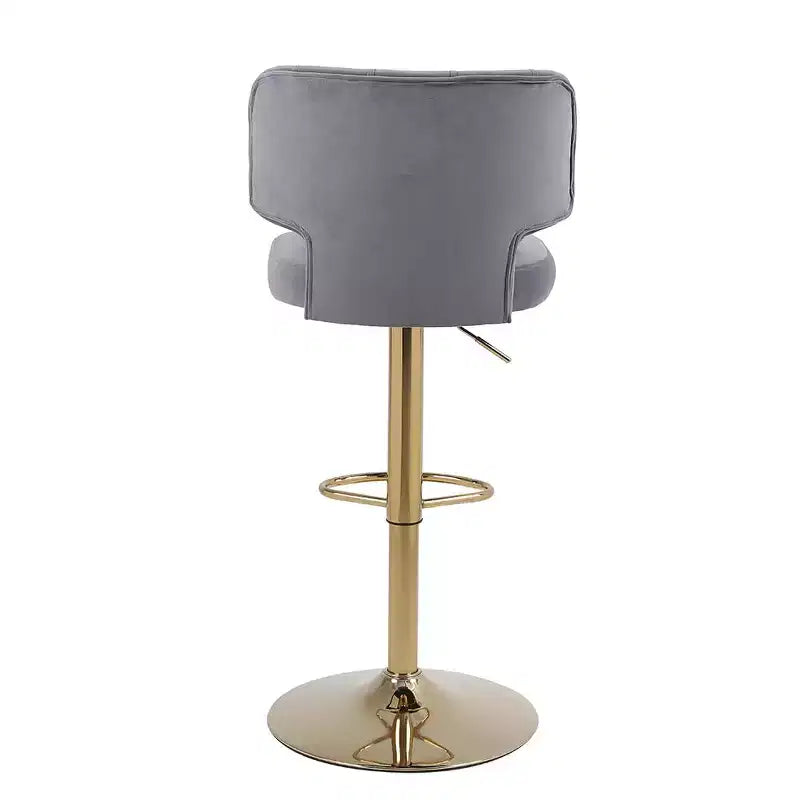 2pcs Bar Stools Modern Counter Height Bar Stools with Back Upholstered Swivel Adjustable Barstools for Kitchen Island Restaurant Emerald