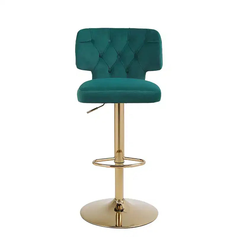2pcs Bar Stools Modern Counter Height Bar Stools with Back Upholstered Swivel Adjustable Barstools for Kitchen Island Restaurant Emerald